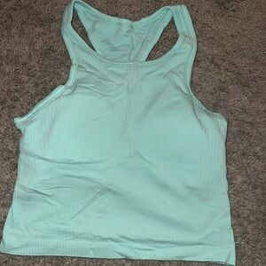 Lululemon Ebb to street cropped racerback tank top (mint green)